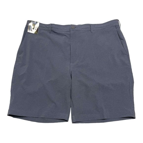 ⚫️⚫️⚫️ Roundtree & Yorke Flat Front Performance Fabric 42” Waist 9” Inseam - Picture 2 of 7